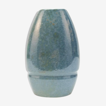 Vase soliflore de forme ovoïde aplatie émail brillant Céramiste inconnu.