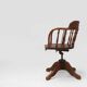 Chaise de bureau capitaine à base pivotante anglaise, Royaume-Uni années 1850