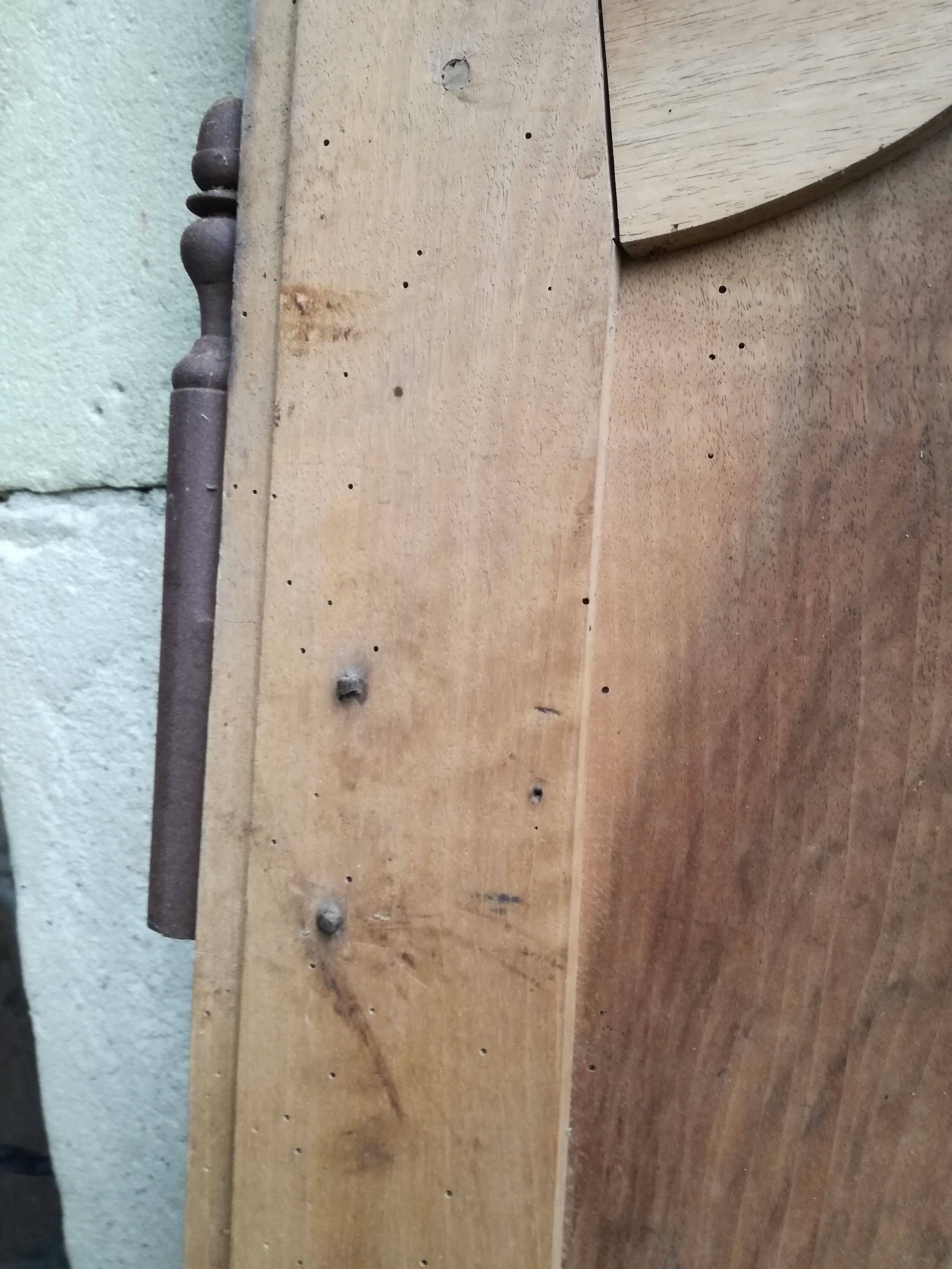 Double antique walnut closet doors