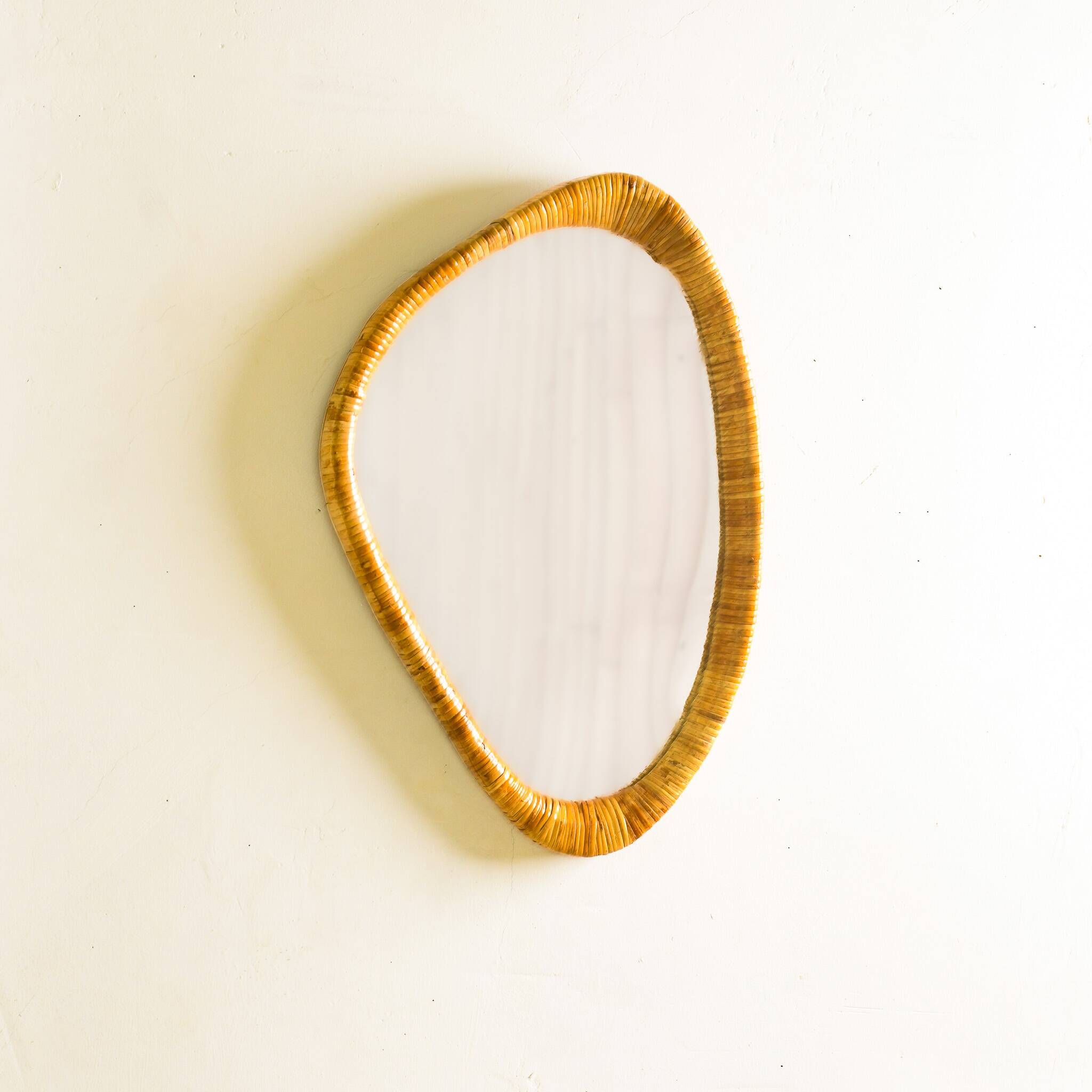 Midcentury Modern Style Rattan Wall Mirror