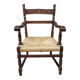 Vintage armchair in ash and cane