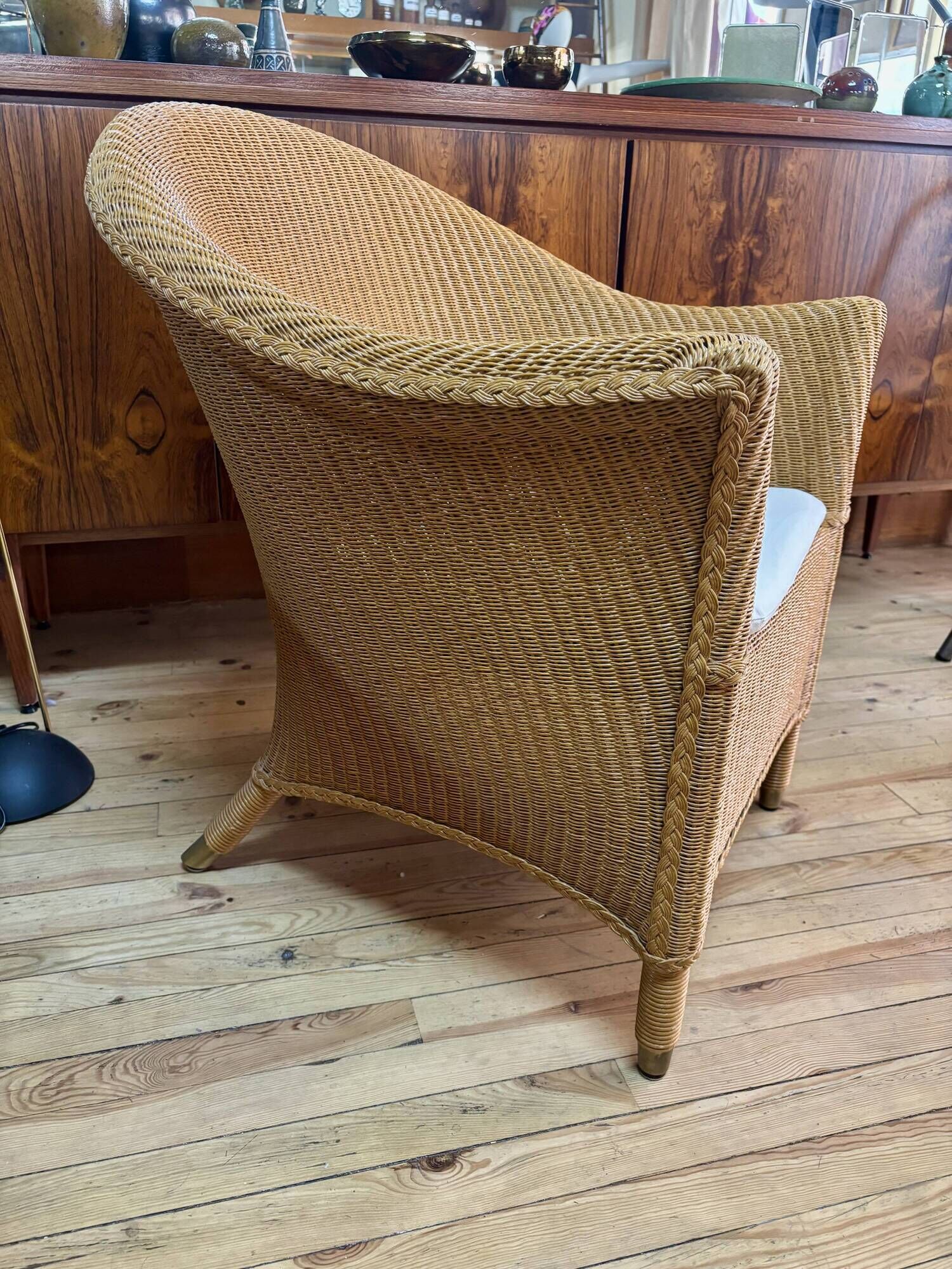 Fauteuil rotin Lloyd Loom 1980