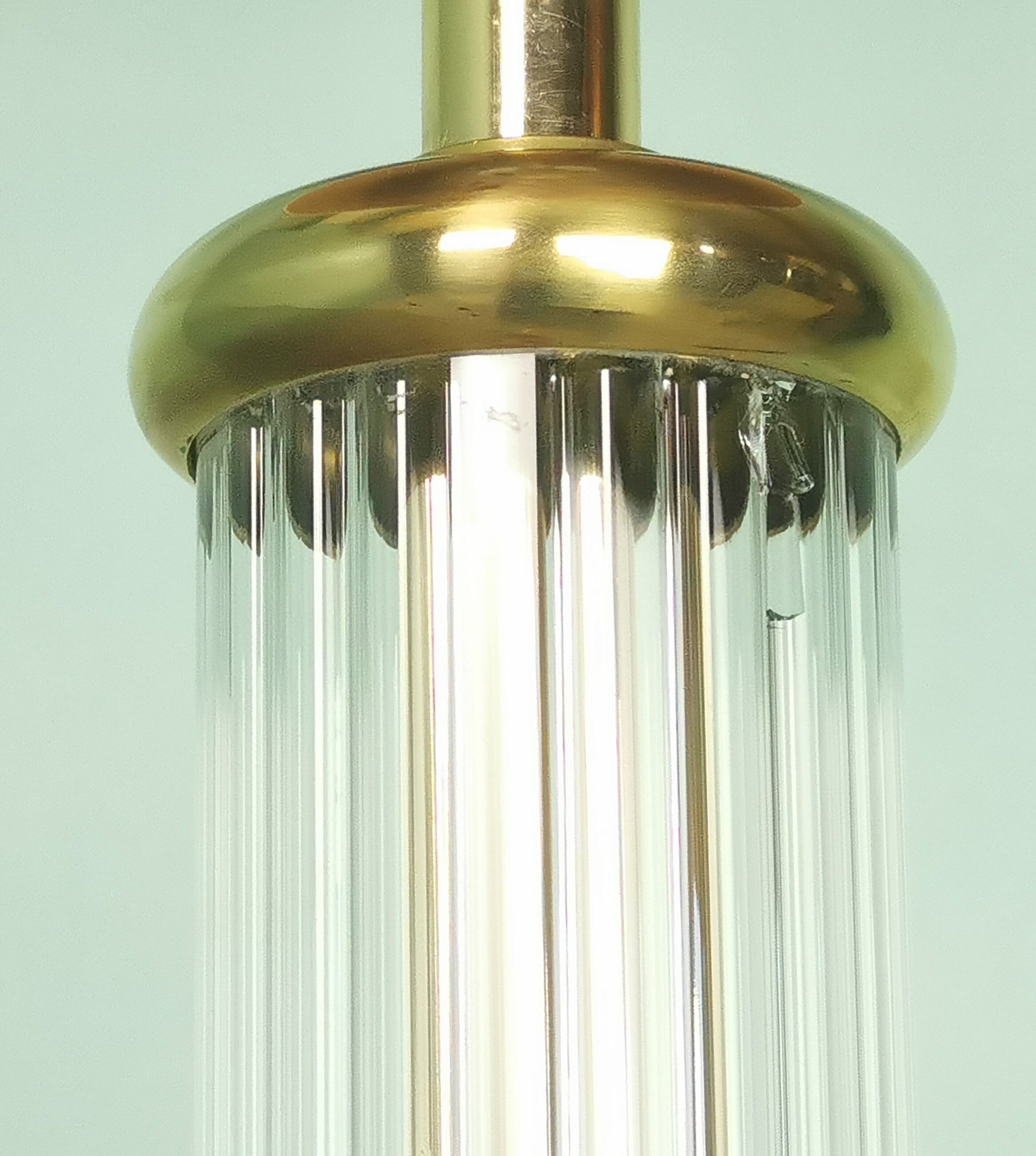 Brass and glass floor lamp