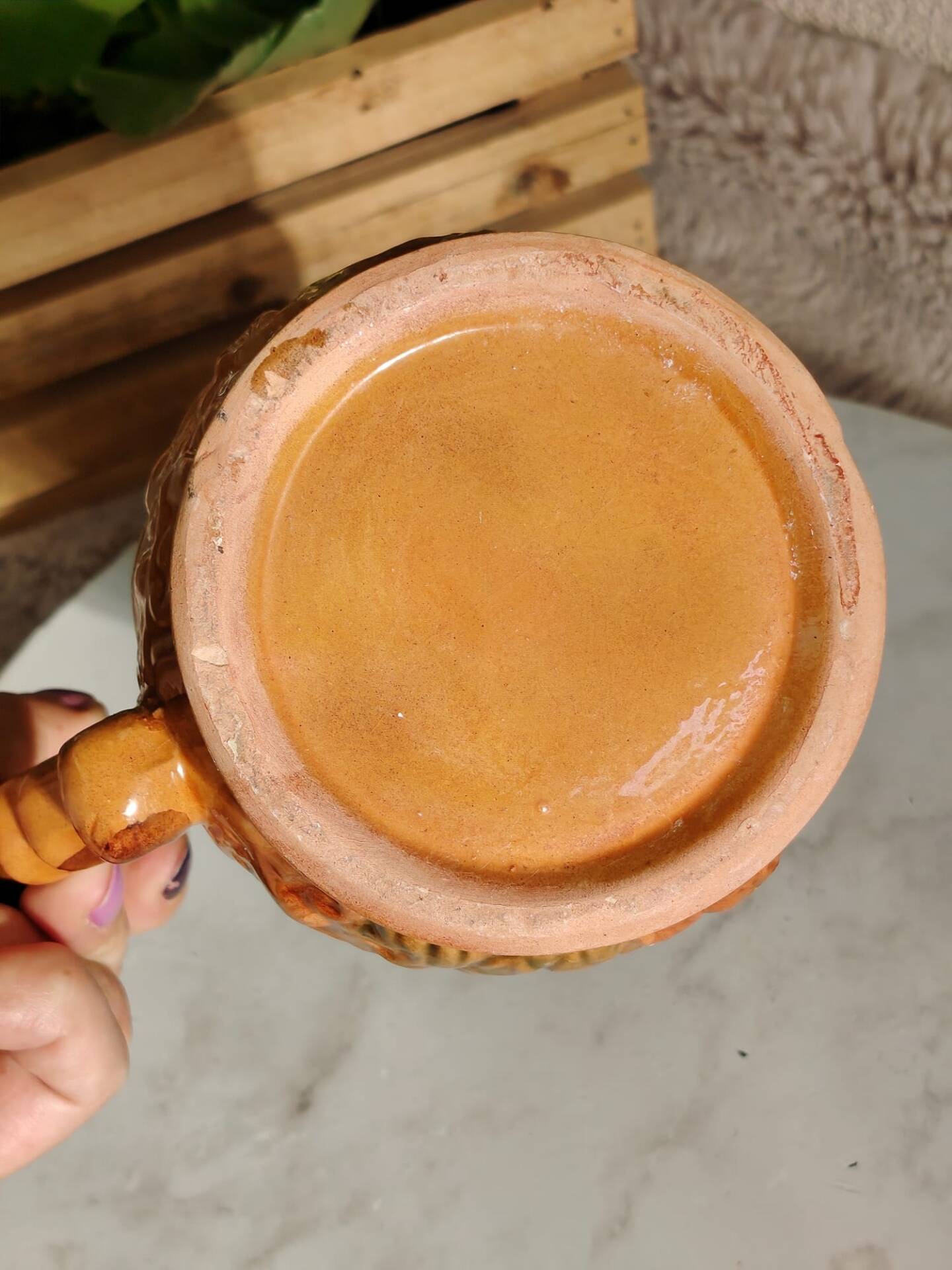 Verre en céramique façon barbotine