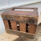 Authentic vintage 1970s wooden bottle holder crate
