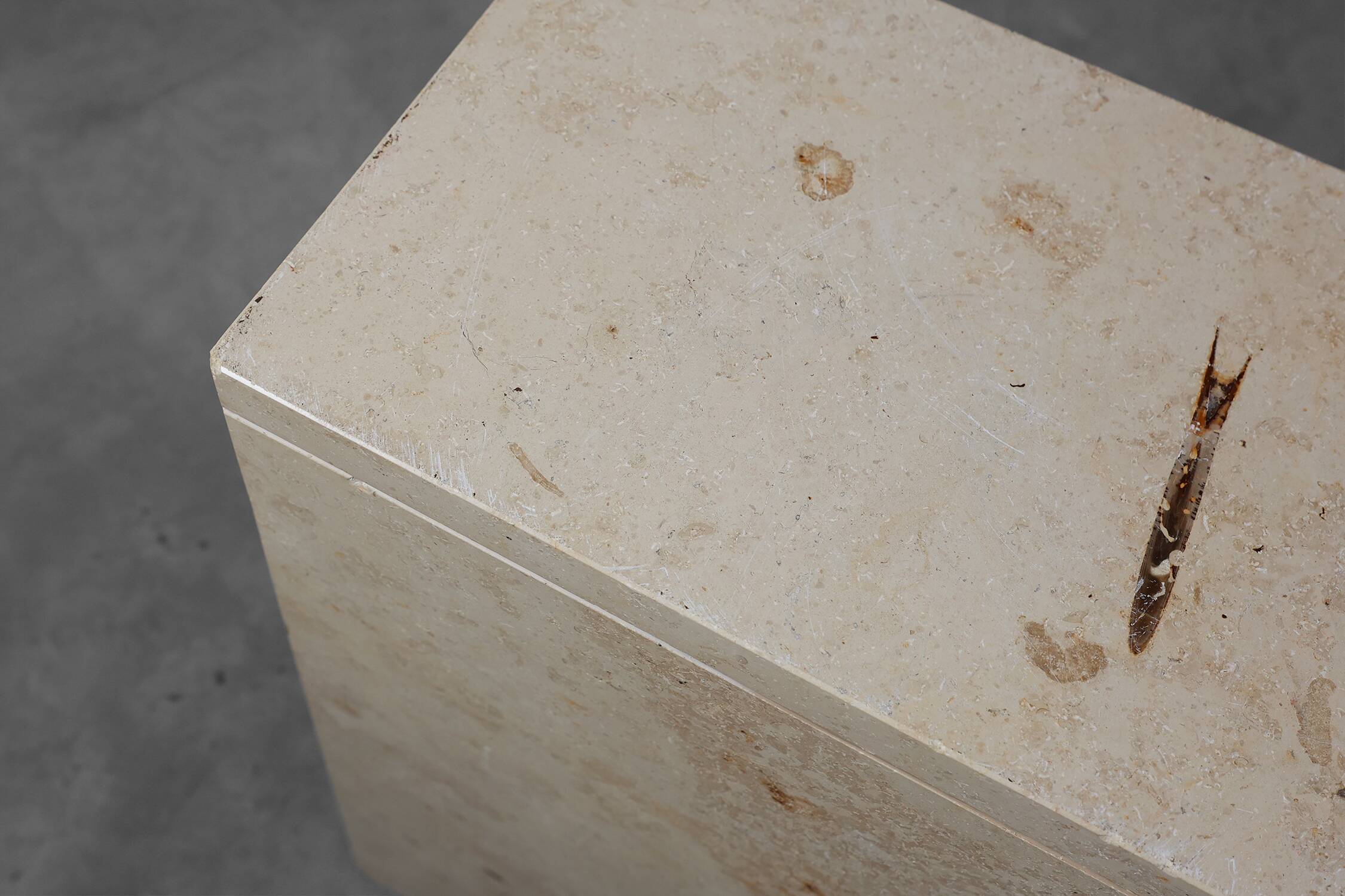 Mid-Century Italian Travertine Console, 1980s
