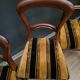 Lot suite de 6 chaises signées G. Rogers. en bois massif et velours