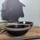 Lot of black ceramic-style bowls