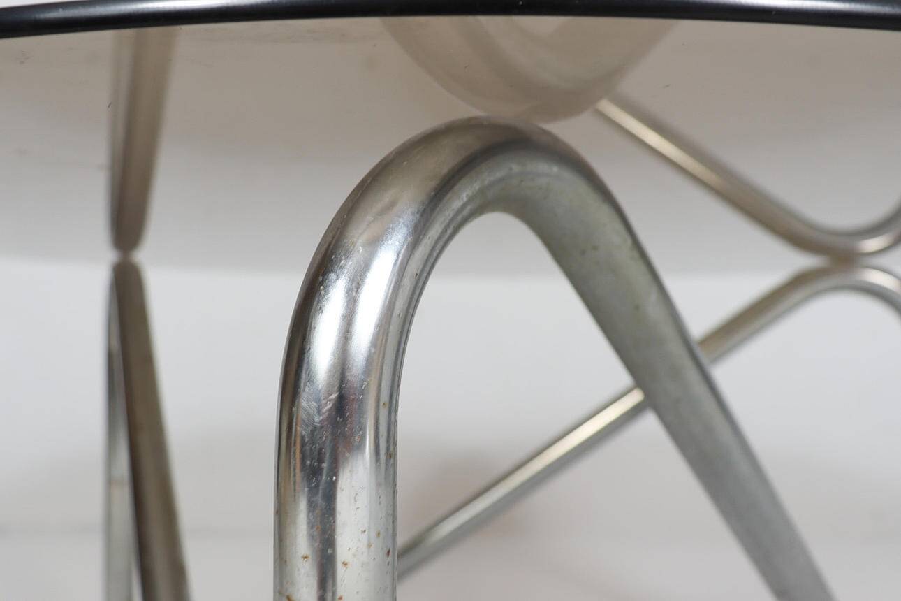 French tubular steel coffee table, 1970s.