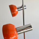 Lampadaire DBGM 2 lumières orange et chrome années 70