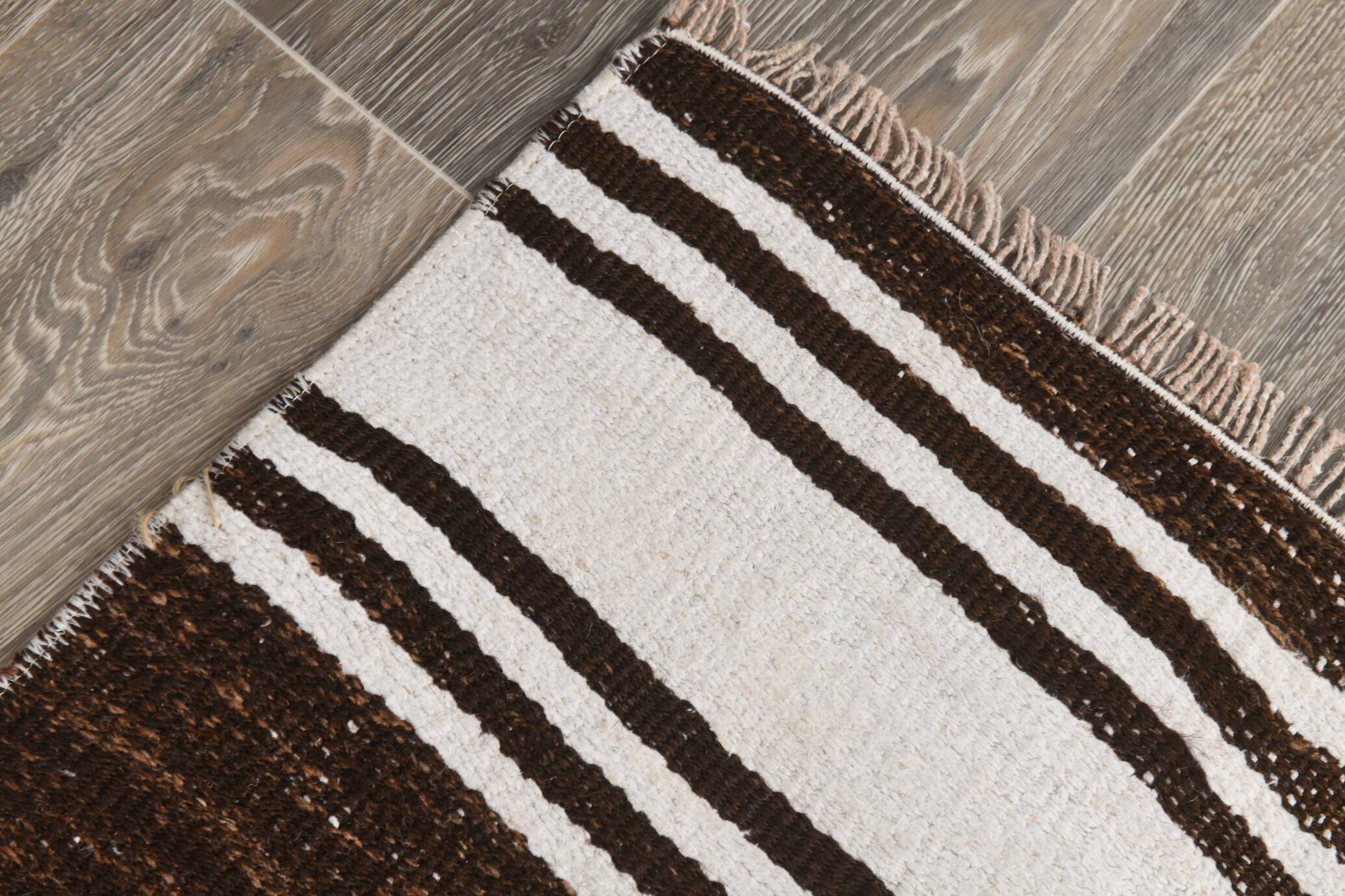 2x10 Modern Striped Turkish Kilim Runner Rug, 69x309Cm