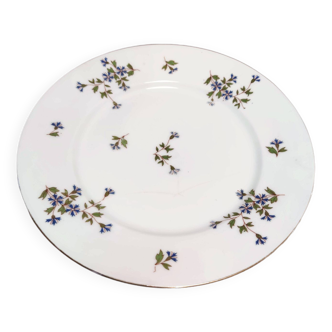 Set of Limoges plates - floral pattern - cornflower - 2 deep, 2 flat, 2 dessert