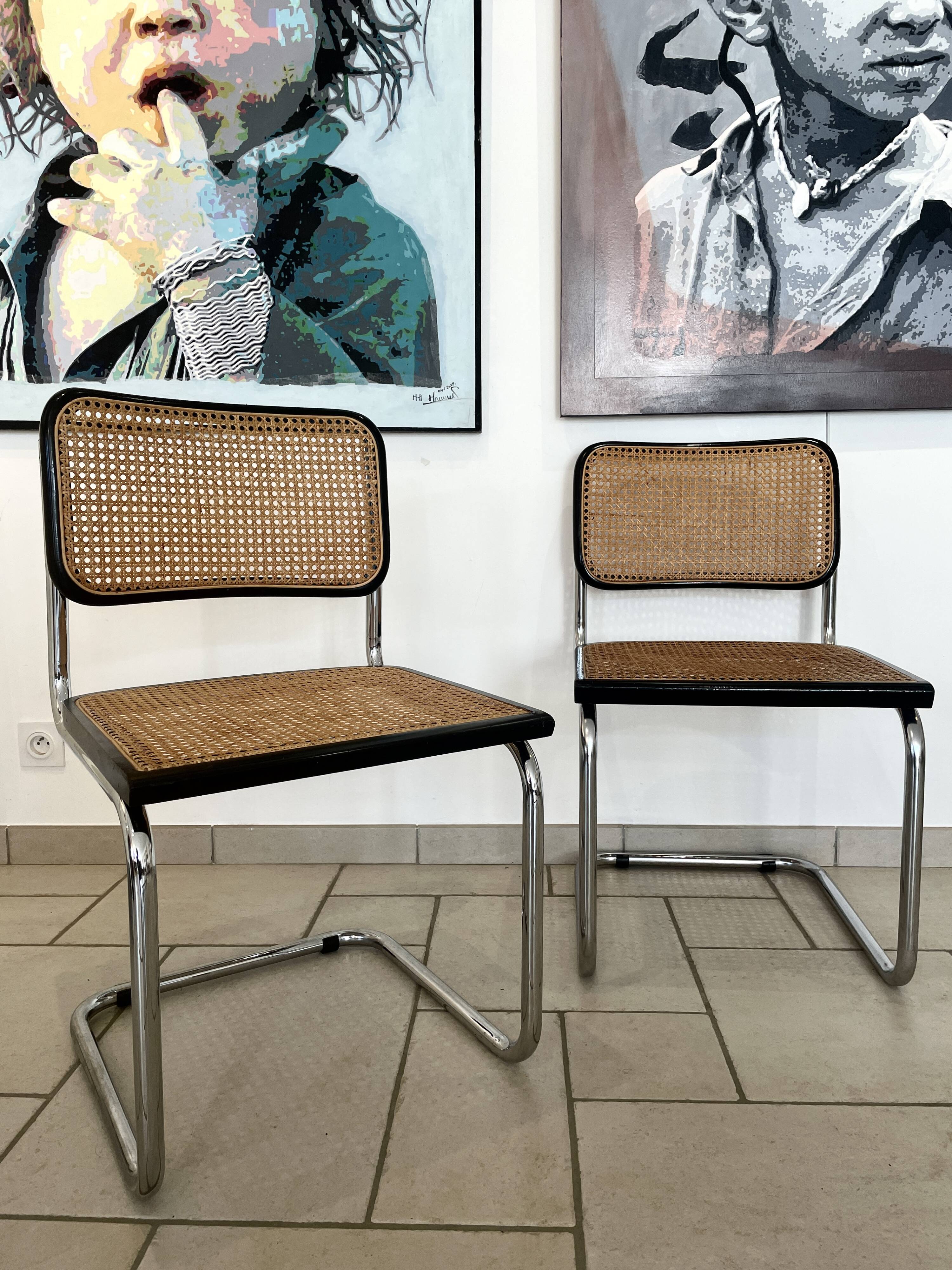 Pair of chairs Cesca B32 by Marcel Breuer