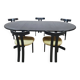 Midcentury 'T-shape' black oak extendable dining set vintage