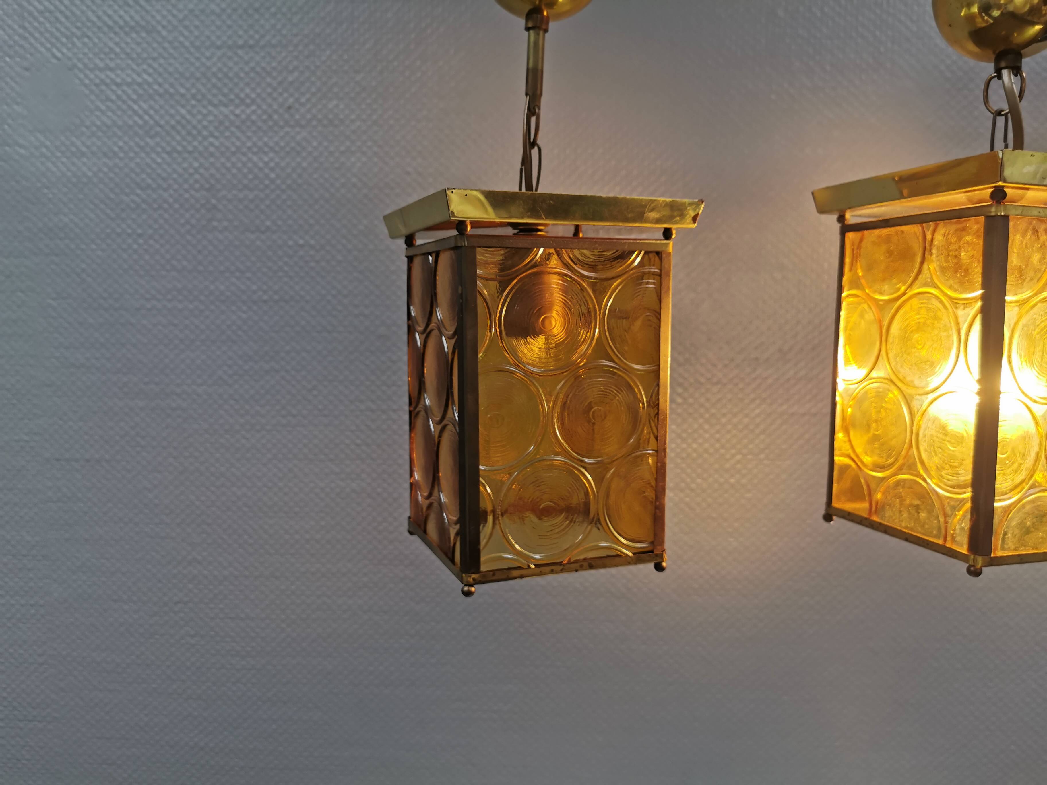 Two lantern lamps from Fischer Leuchten, 1960s–70s.