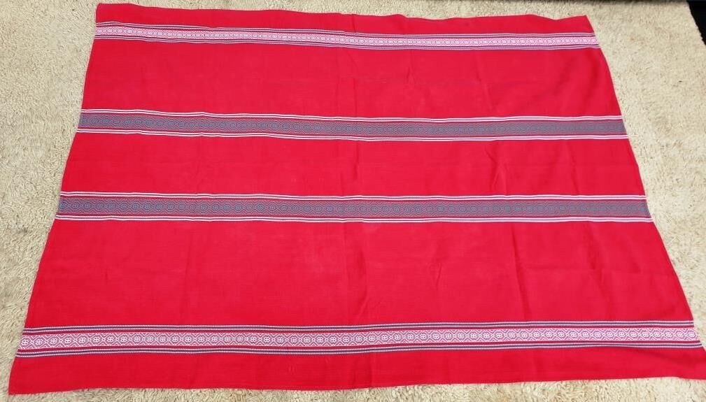 Vintage vermilion Basque tablecloth 180X130