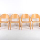 Set of 6 vintage chairs in thermoformed wood