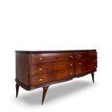 Commode en placage de palissandre avec plateau en onyx vert