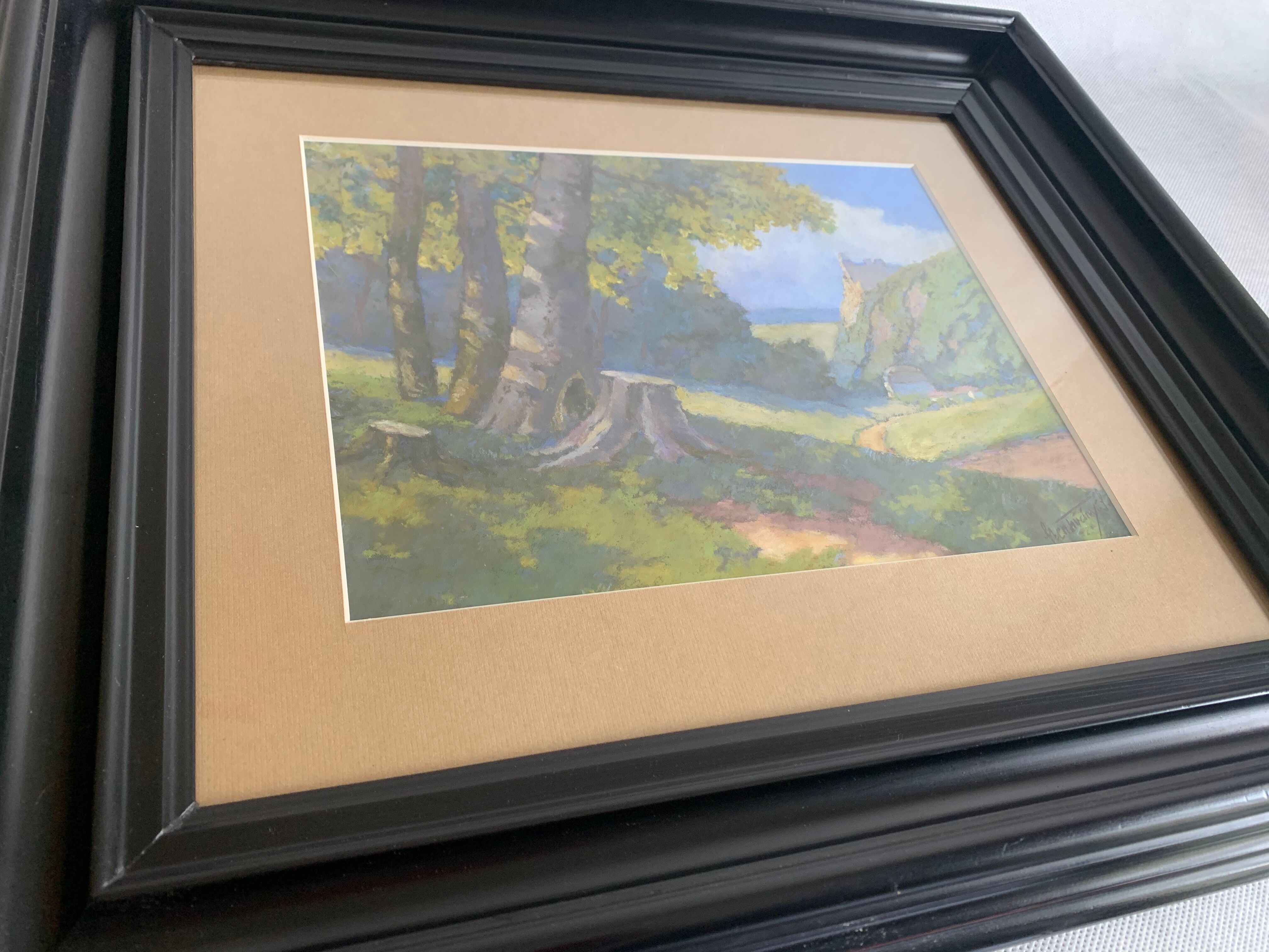 Landscape, watercolor painting 1940er