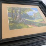 Landscape, watercolor painting 1940er