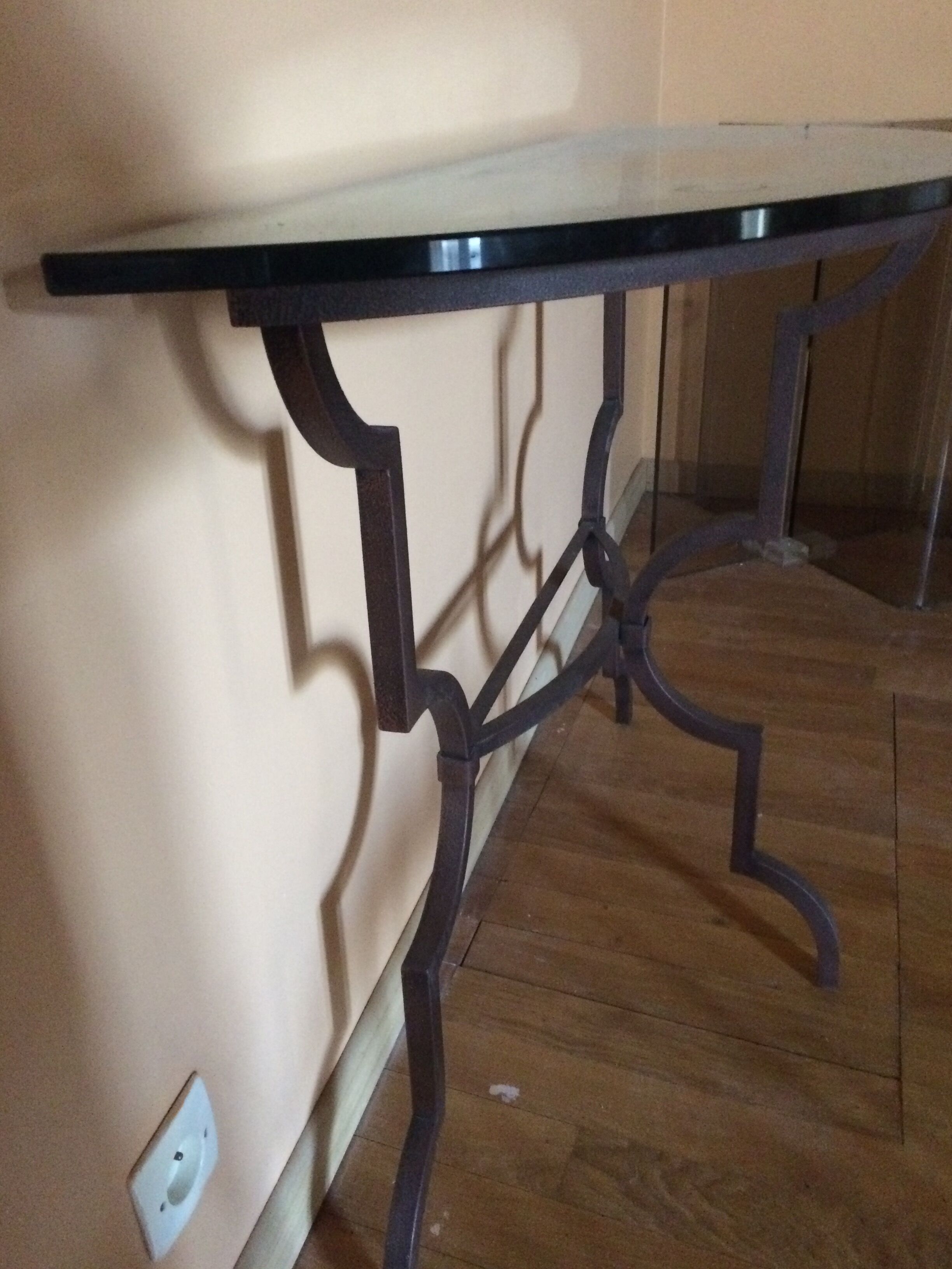 Console artelano "tavolara"  metal laque demi lune 1970 table d'appoint