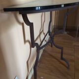 Console artelano "tavolara"  metal laque demi lune 1970 table d'appoint