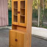Scandinavian display cabinet, 2 sections, in oak, 1970.