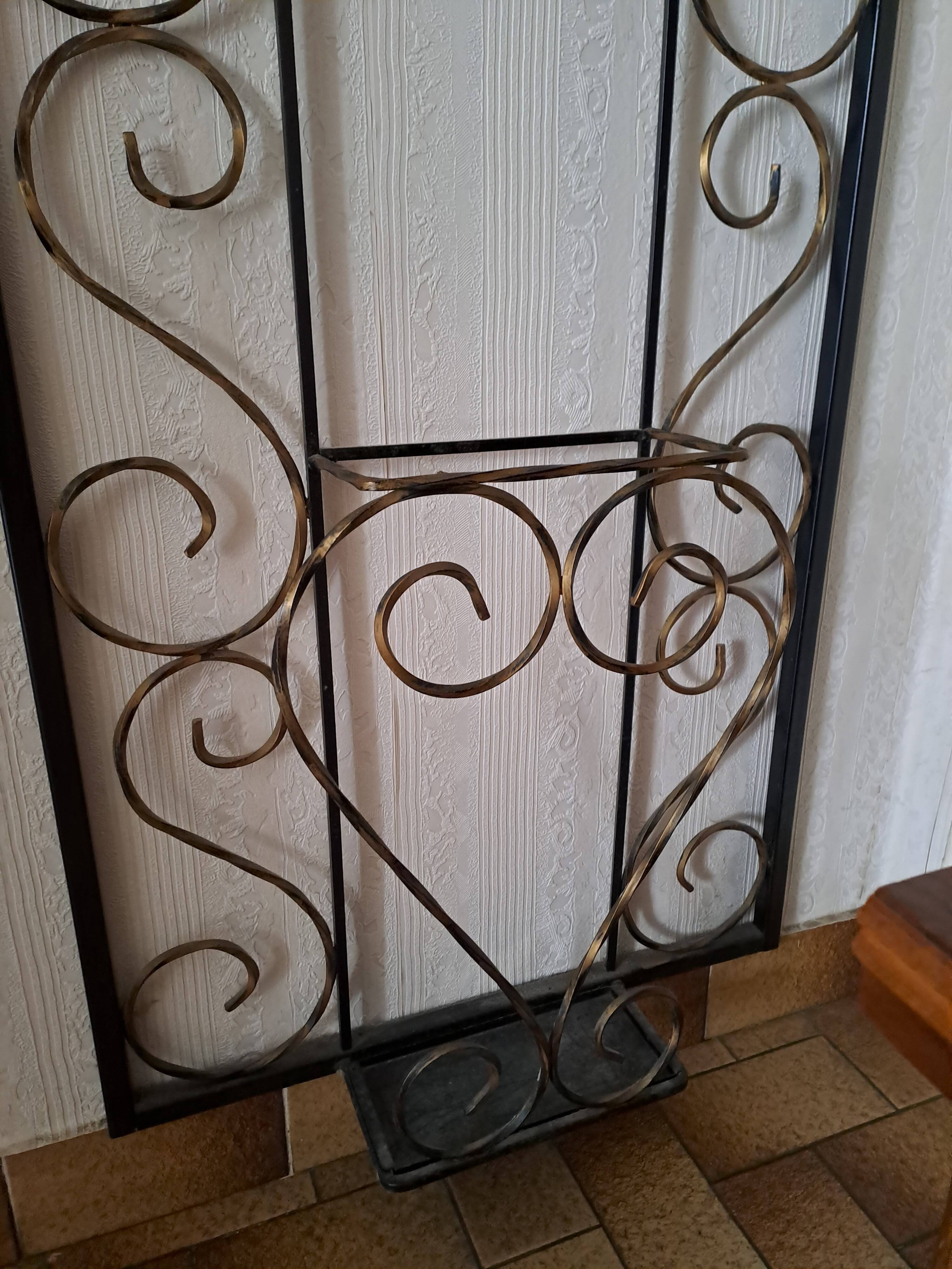 Vintage wrought iron coat rack
