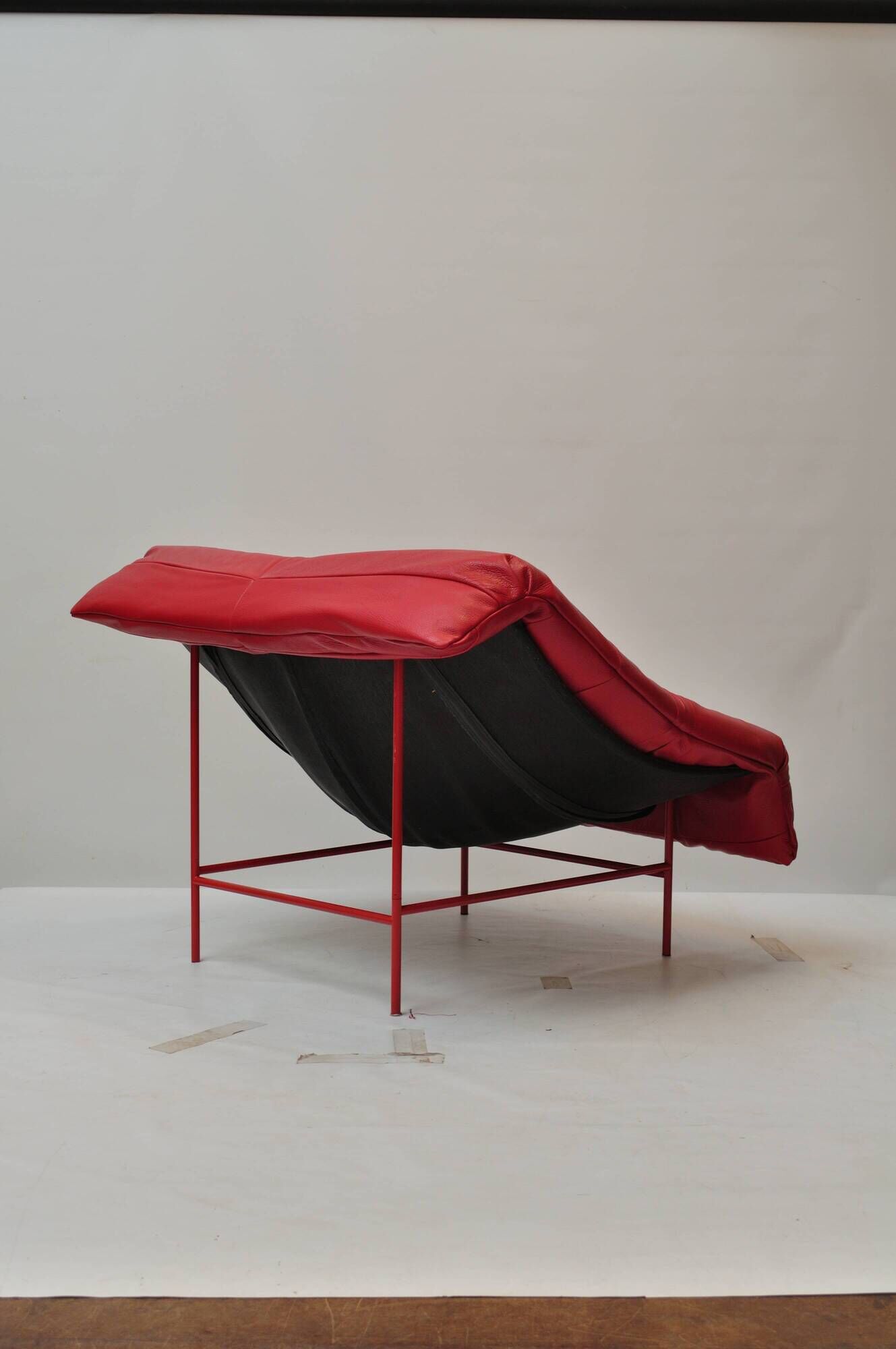Vintage Montis Butterfly lounge chair by Gerard van den Berg in red leather