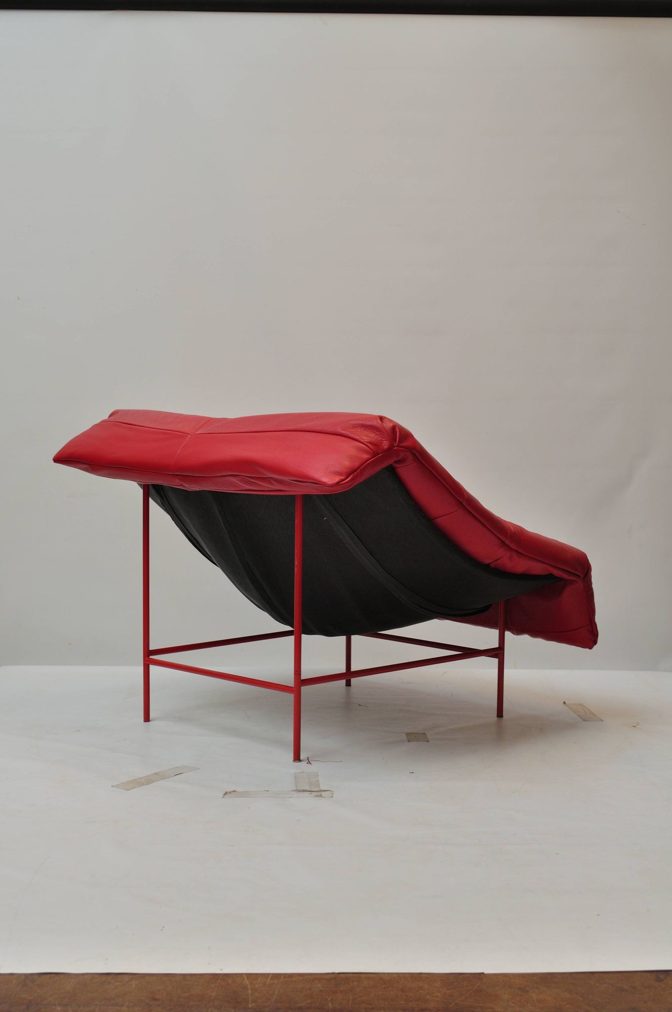 Vintage Montis Butterfly lounge chair by Gerard van den Berg in red leather