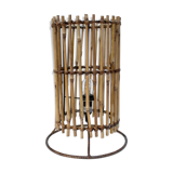 Wicker and bamboo lamp 60s