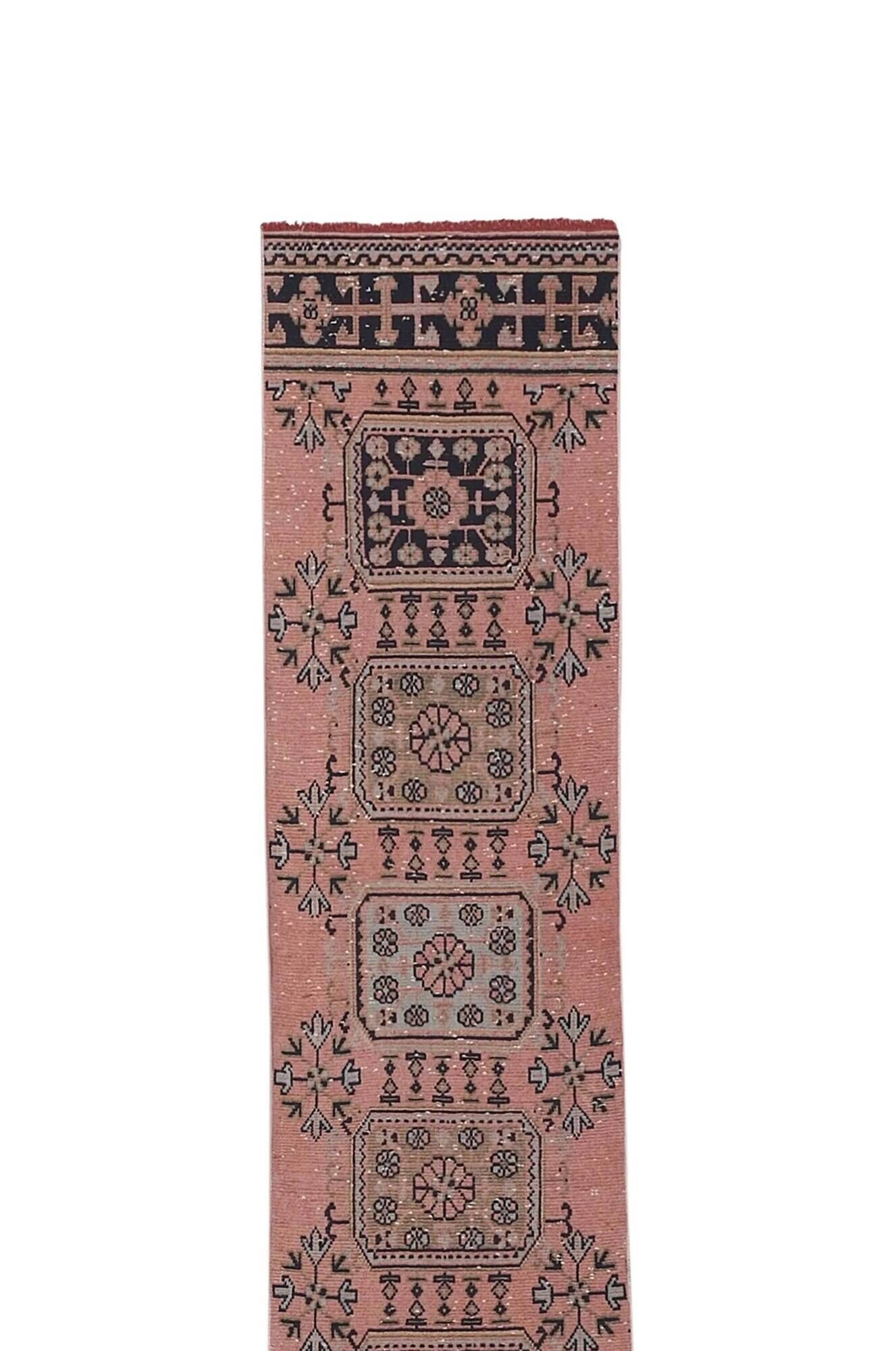 Vintage Turkish hallway rug 78x645 cm