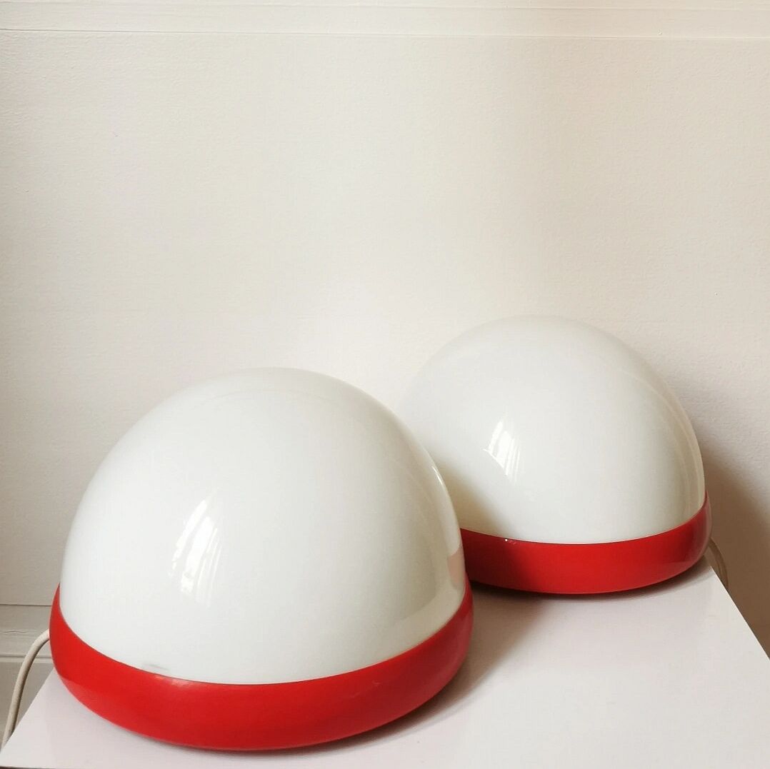 Pair of mushroom lamps, 1970