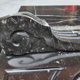 Pompadour fireplace with black marble modillions