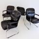 Set of 4 leather office chairs by Grahl