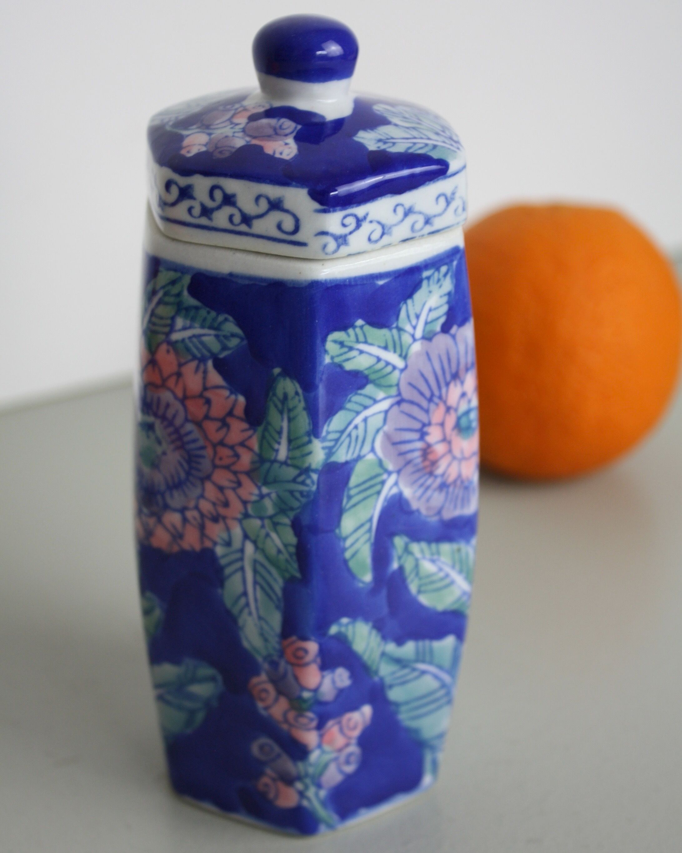 Blue ceramic flower pot