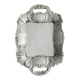 Plateau décoratif en céramique blanche sculptée