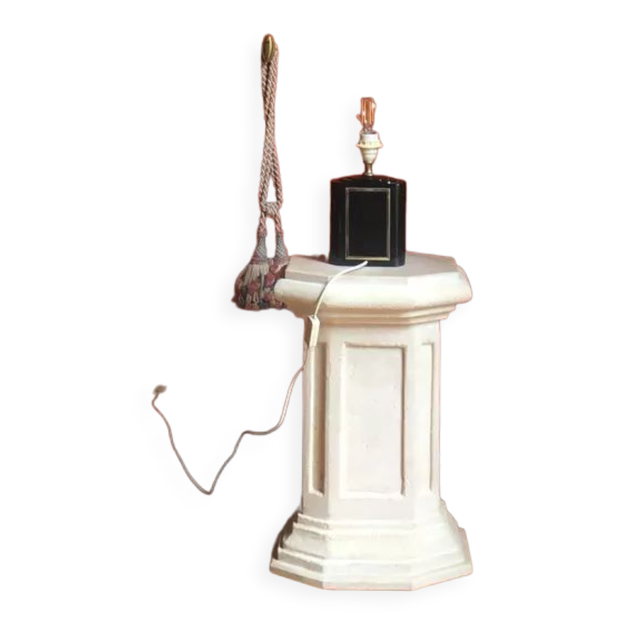 Table lamp in bakelite and gilded brass, 1980s