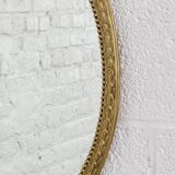 Oval Brass Medallion Mirror, Italy, 1950s