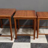 Teak nesting table set by Toften Denmark 1970s