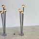 Paire de rares lampadaires chromés de Jules Dewaele