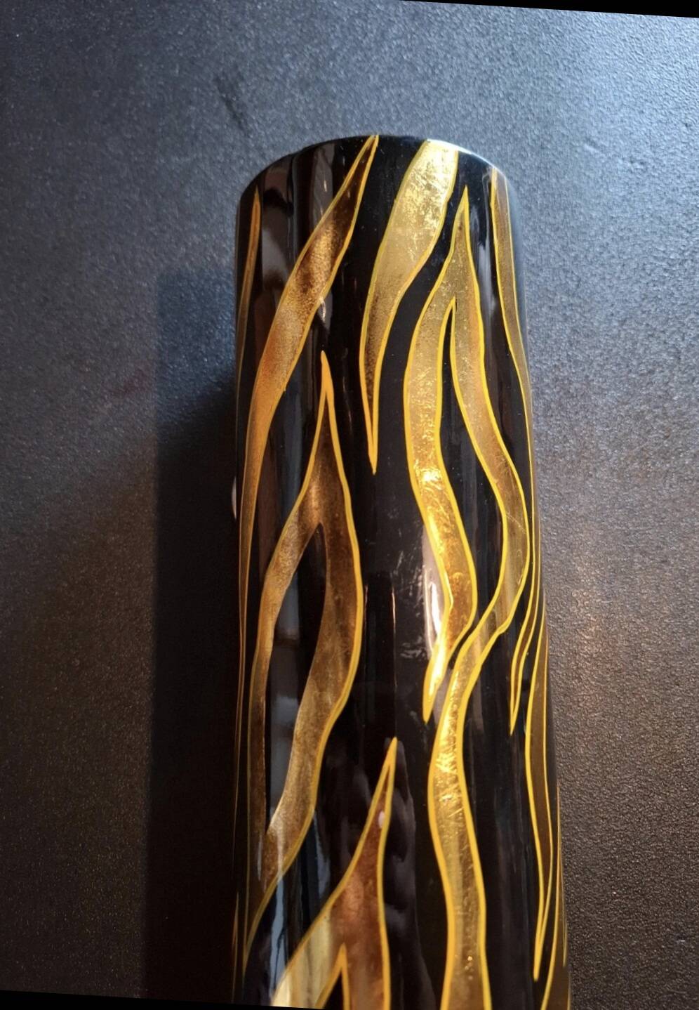 Lacquered wooden vase