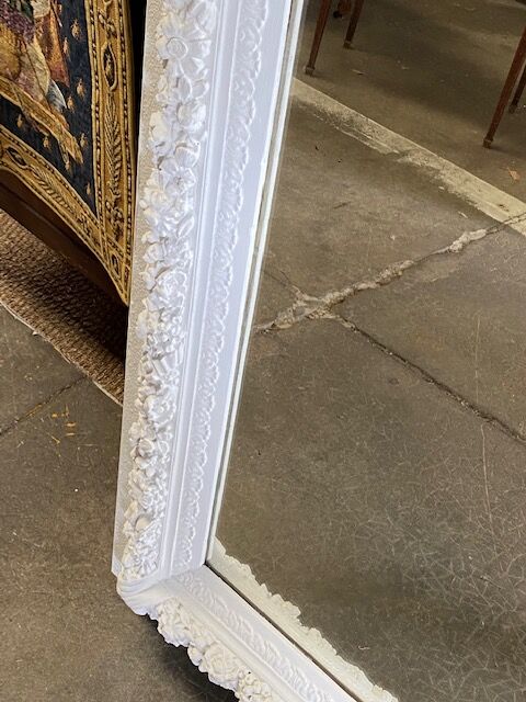 Old trumeau mirror in plaster and wood 100x142cm