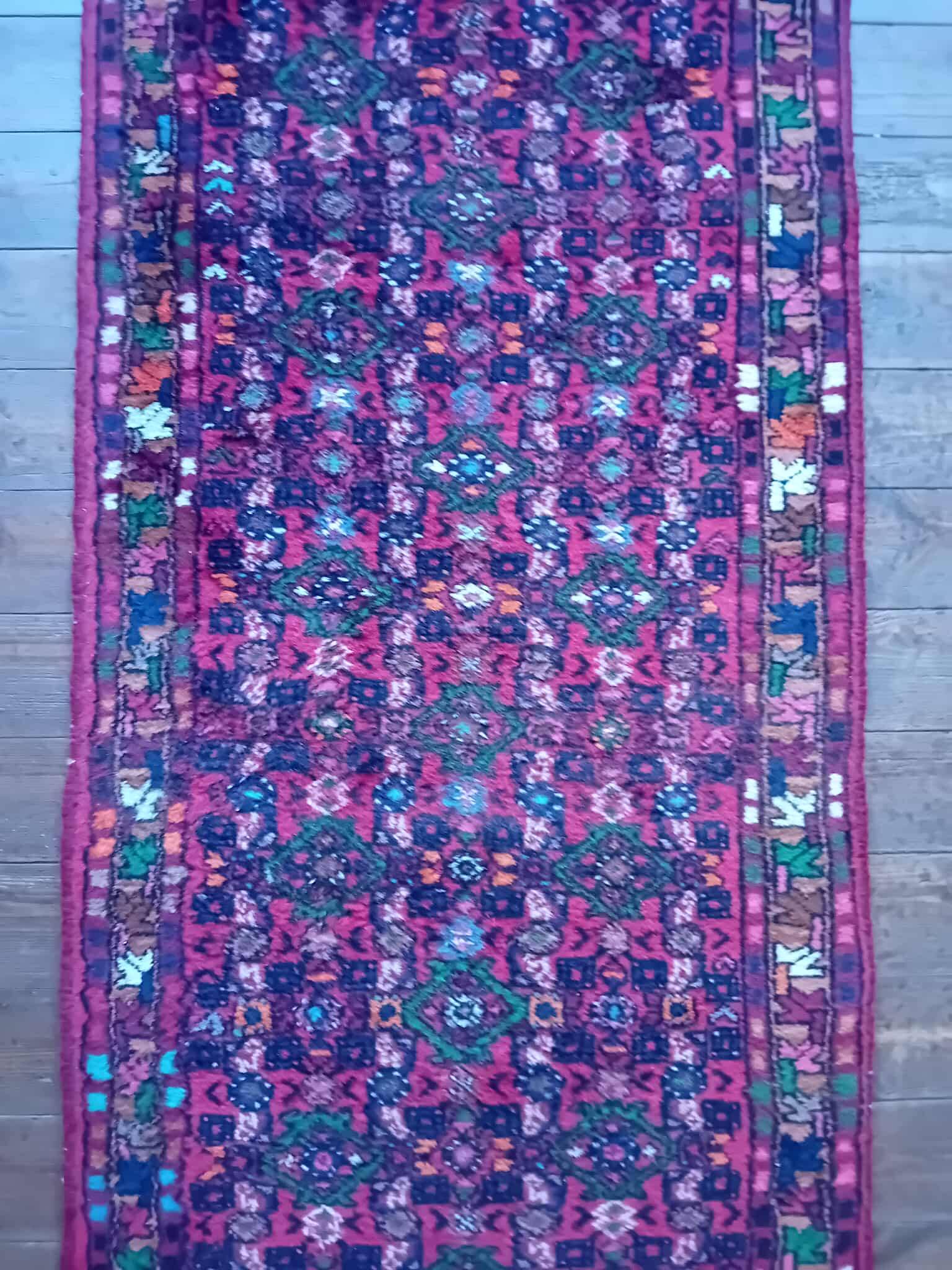 Tapis de couloir Persan Hamadan fait main 292x74cm