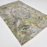 6x10 Sage Green Bohemian Style Wool Vintage Rug, 190x296 Cm