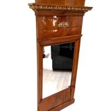 Biedermeier Cherry Wall Mirror with Brass Decor, South Germany, 1820s