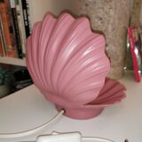 Ceramic shell lamp and opaline bead, saint-jacques, france, 1980