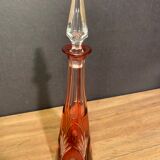Piriform decanter in cut and tinted red crystal Overlay, Baccarat, Saint Louis