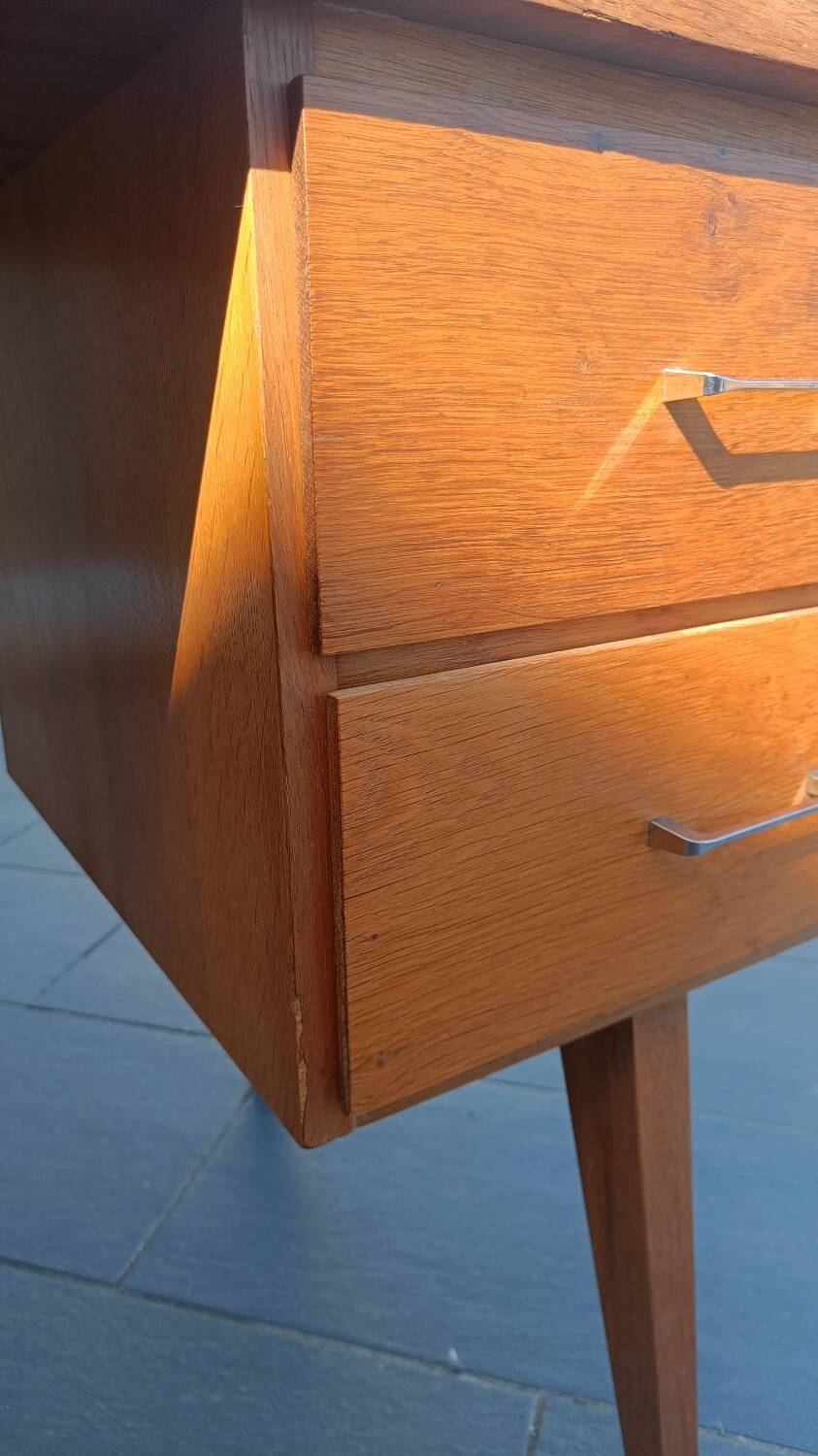 Mid-century desk from the 60s, compass legs