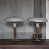 Pair of tripod lamps, 1950s design, bedside lamp, decor.